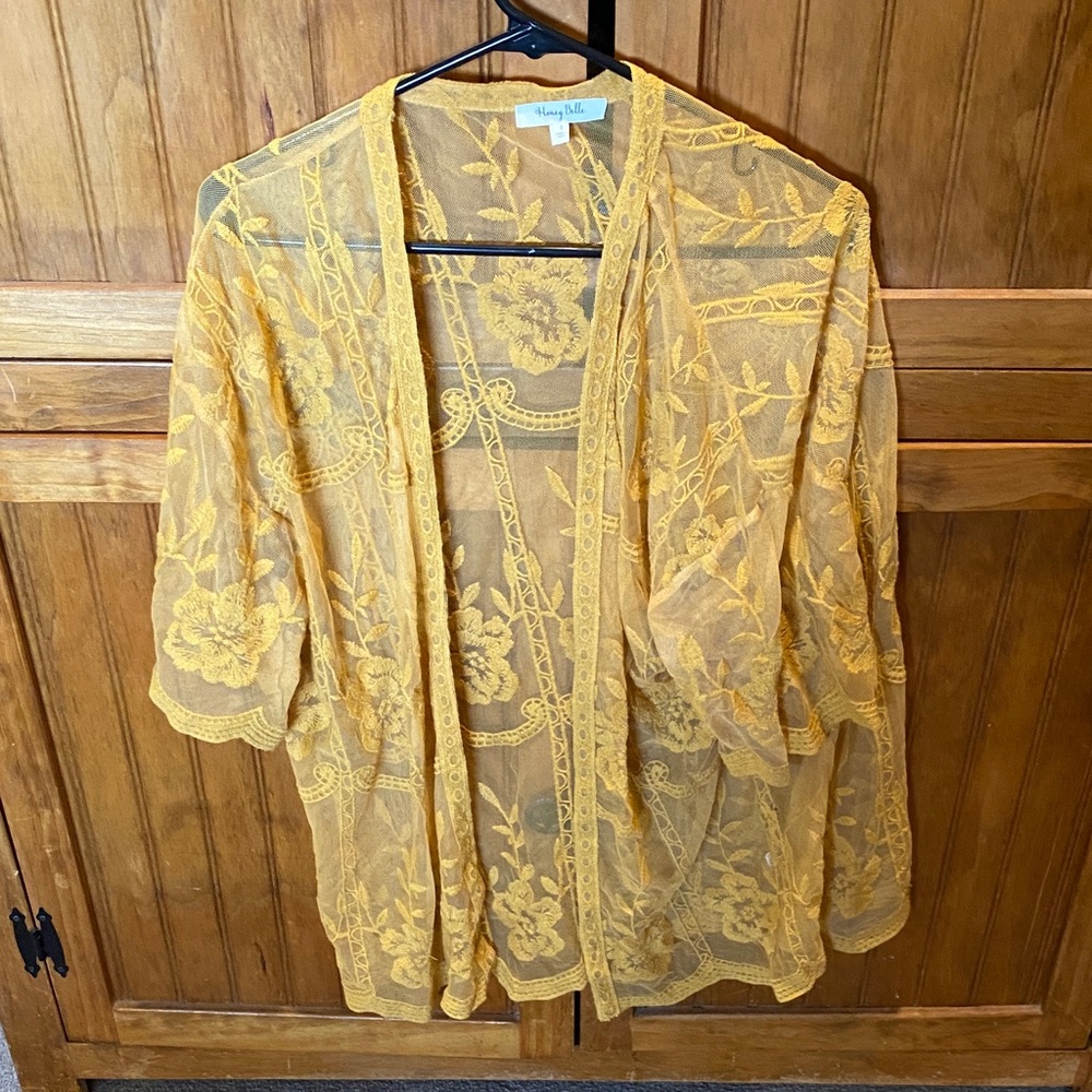 Simply Noelle Golden Embroidered Kimono